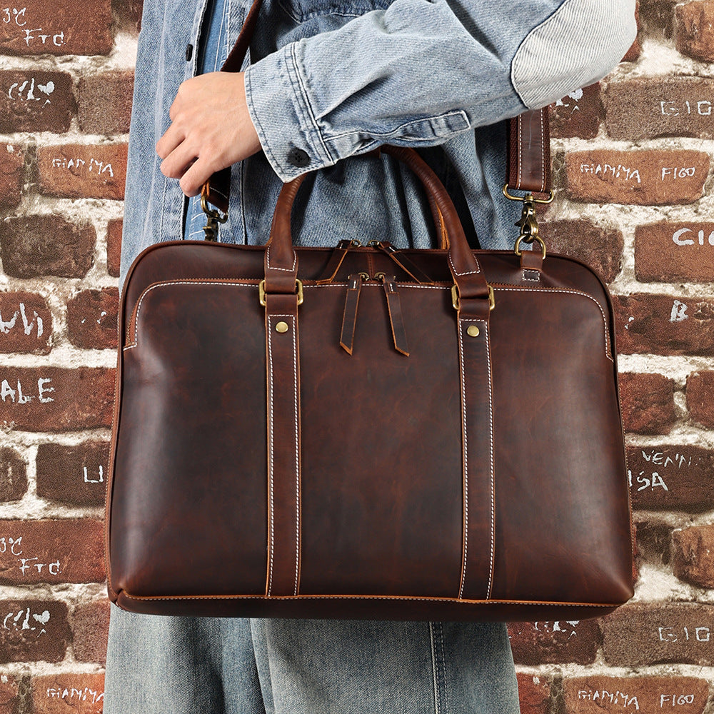 Shoulder Bag Men's Messenger Bag First Layer Cowhide Business Briefcase